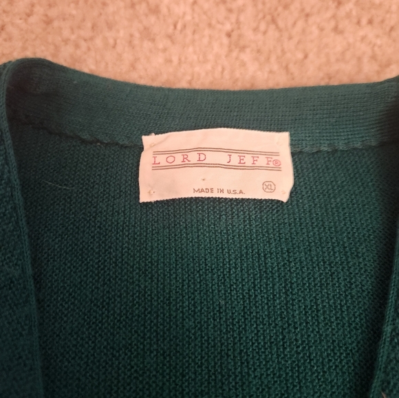 Womens Knit Vintage Sweater Lord Jeff Green Cardigan Size XL #Q372 - Picture 4 of 7